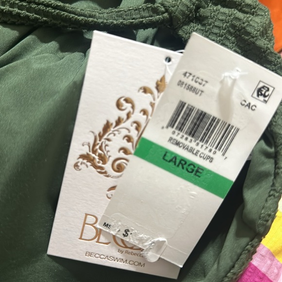 NWT Becca by Rebecca Virtue Line in The Sand Lainey Textured Rib Plunge One-Piec - Picture 12 of 12